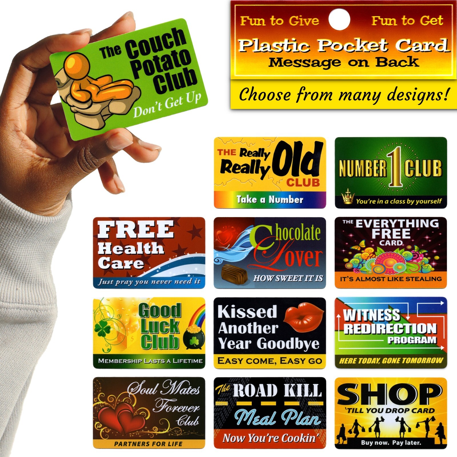 🌟 Funny Plastic Pocket NOVELTY CARDS – Fake Joke Gifts Gag Prank Cards 🌟