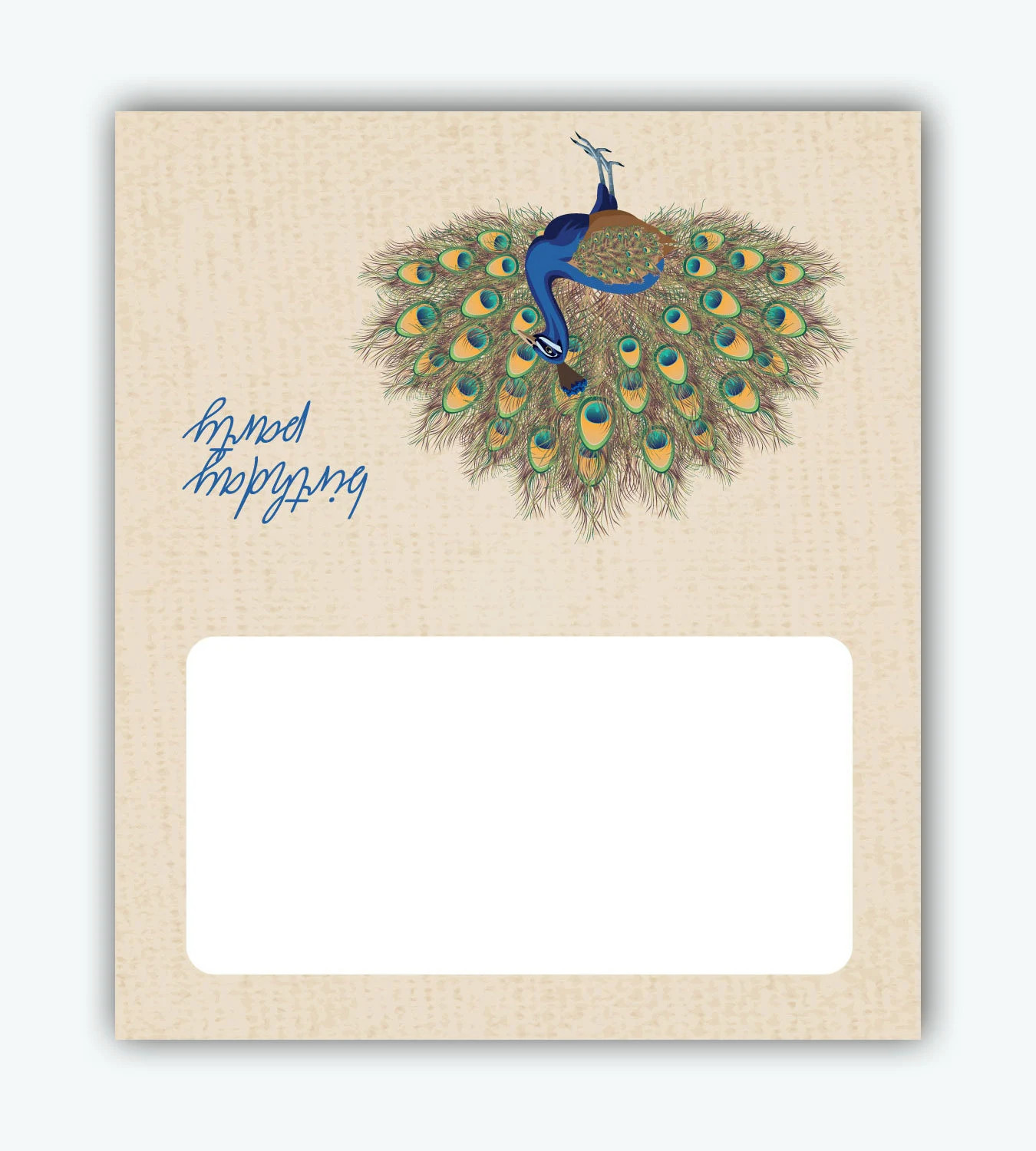 Peacock Birthday Place Cards – 25 Place Cards – Party Place Cards -B77586