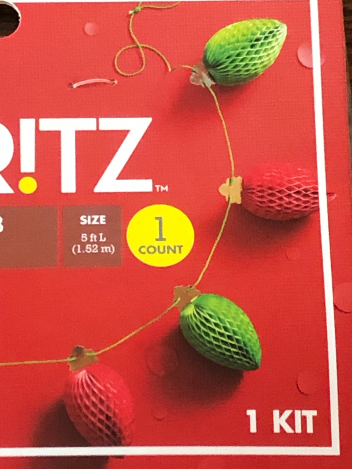 Rare Spritz Christmas Lights Honeycomb Garland 5 ft. Each Pack, 12 Avail NIP NWT