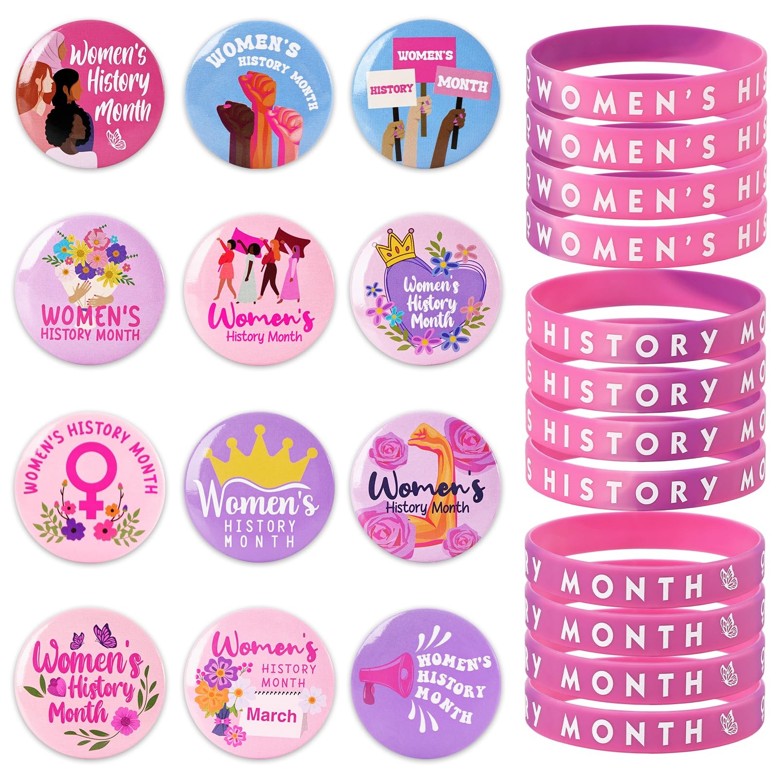Sinasasspel Women’s History Month Decorations 6.69 x 6.30 x0.59 in, Pink