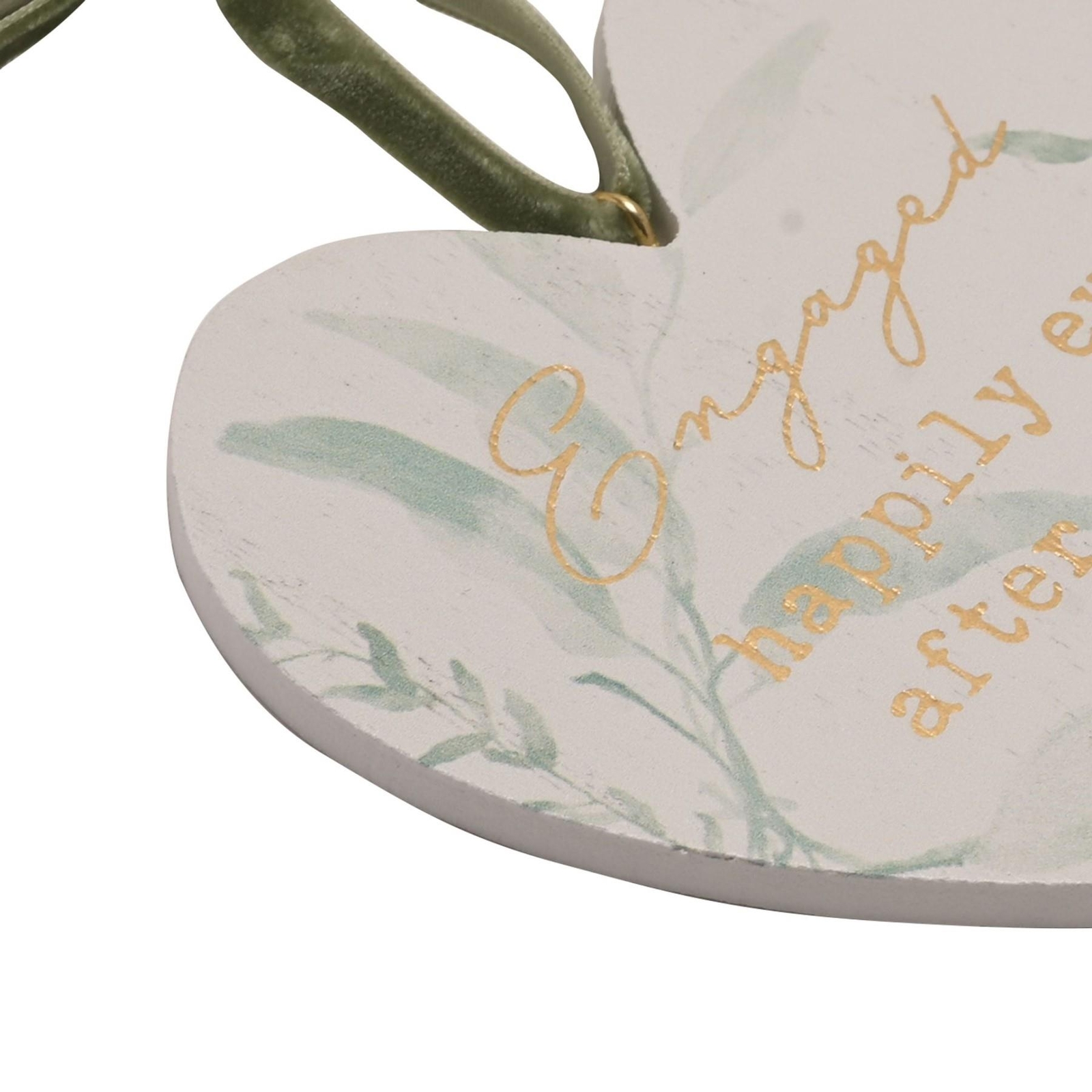 Engaged Wooden Heart Hanging Plaque