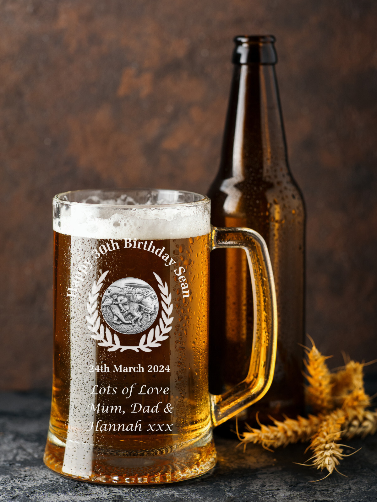 Horse Racing Engraved Pint Tankard 30th 40th 50th Birthday Lager Glass Beer Mug