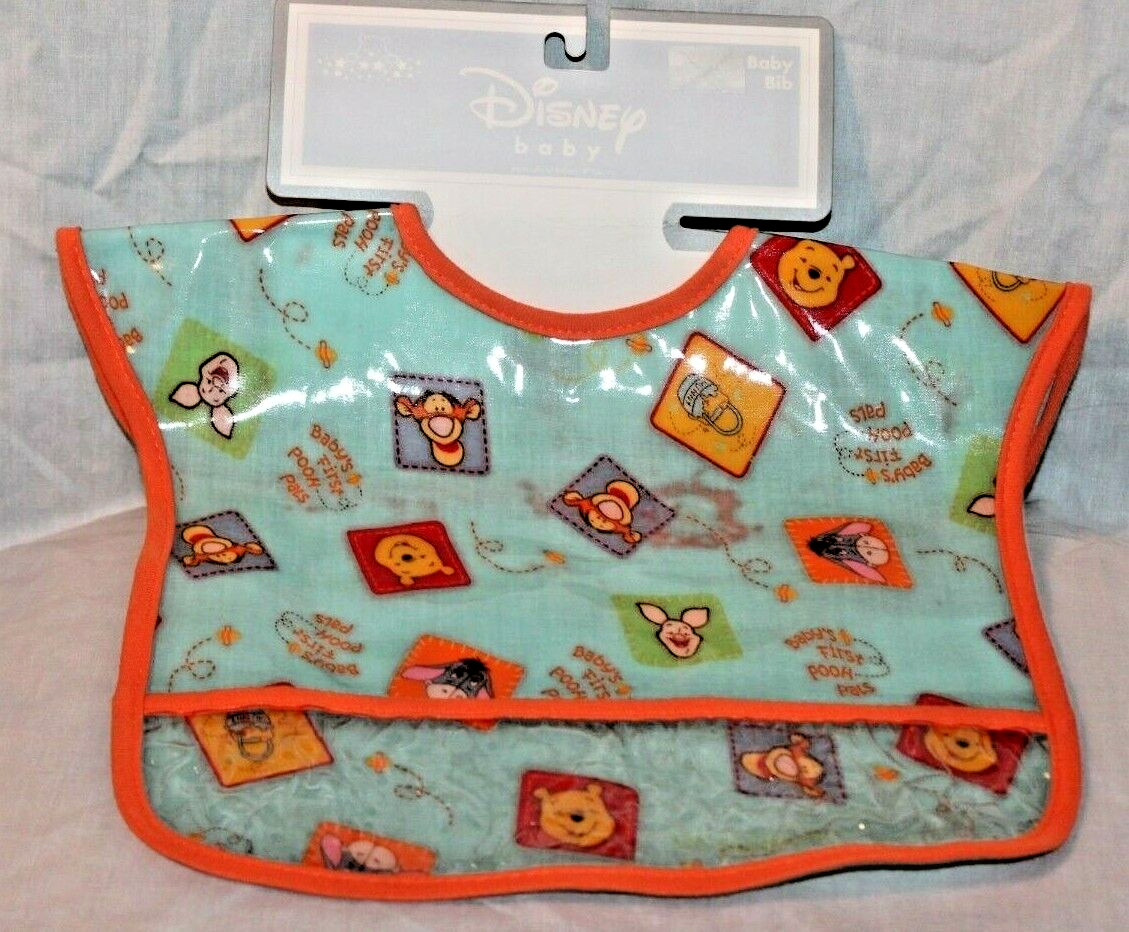 NEW IN PACKAGE WINNIE THE POOH DISNEY BABY BIB WITH CRUMB CATCHER TIGGER PIGLET