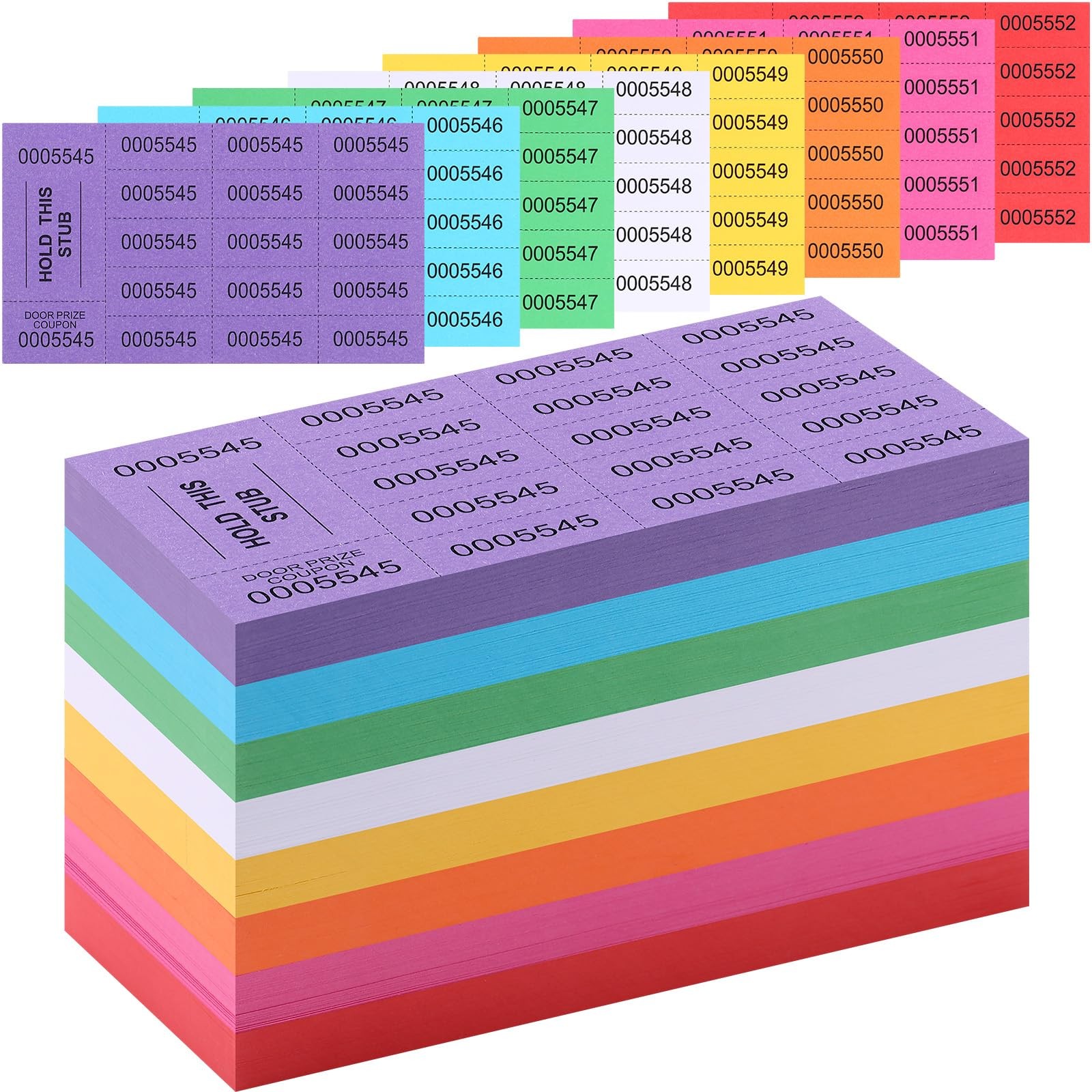 504 PCS Mixed Color 15 Bid Raffle Tickets Chinese Basket Auction Sheets