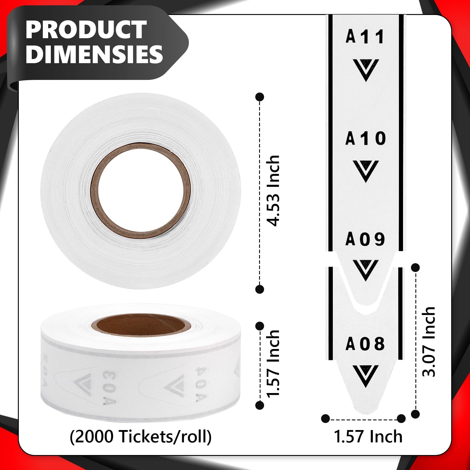 2000 PCS Take A Number Tickets 2Digit Roll A01E99 For Dispenser Restaurant