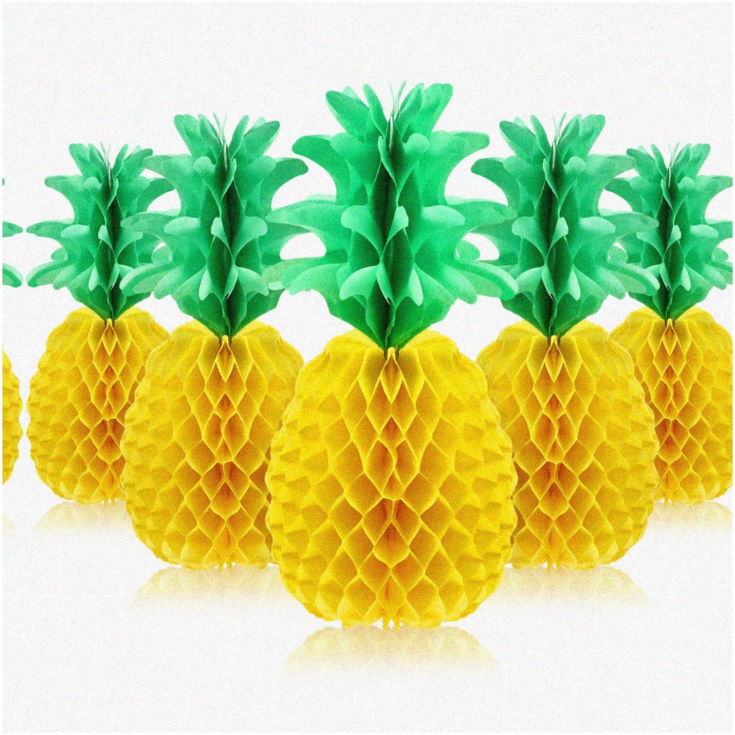 Pineapple Party Decorations with Honeycomb Centerpieces