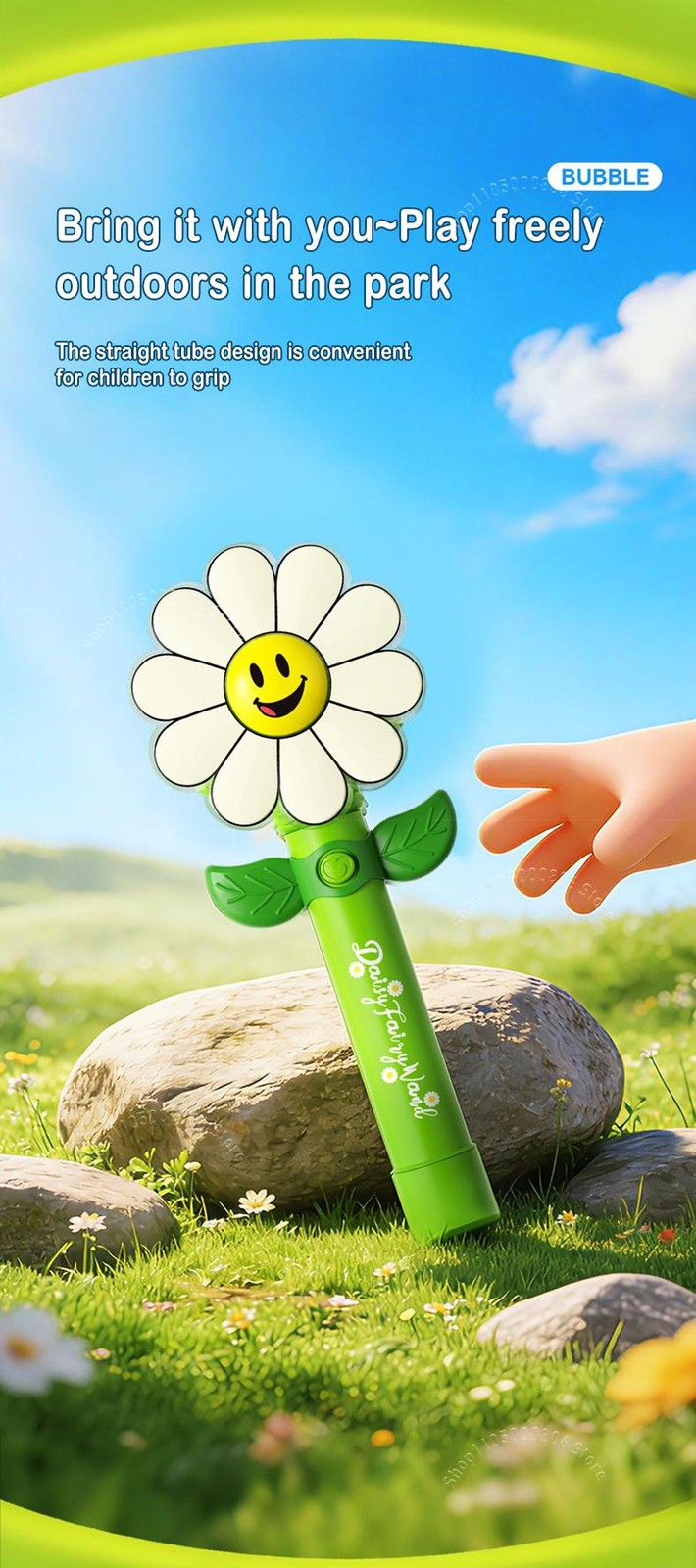 Smile Pinwheel Bubble Wand Automatic Blower LED Light-up Kids Outdoor Part