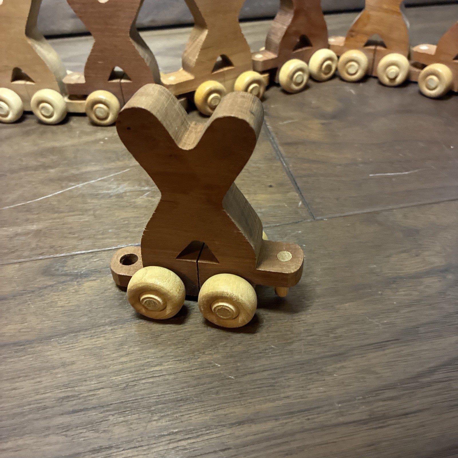 Wooden Wood Train Lot Of 8 The Letter X.