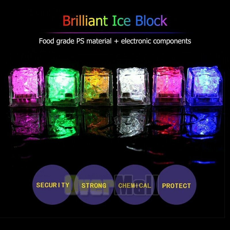 4-120x Light Up Ice Cube for Drinks Multi-Color LED Ice Cubes for Ice Cube Light