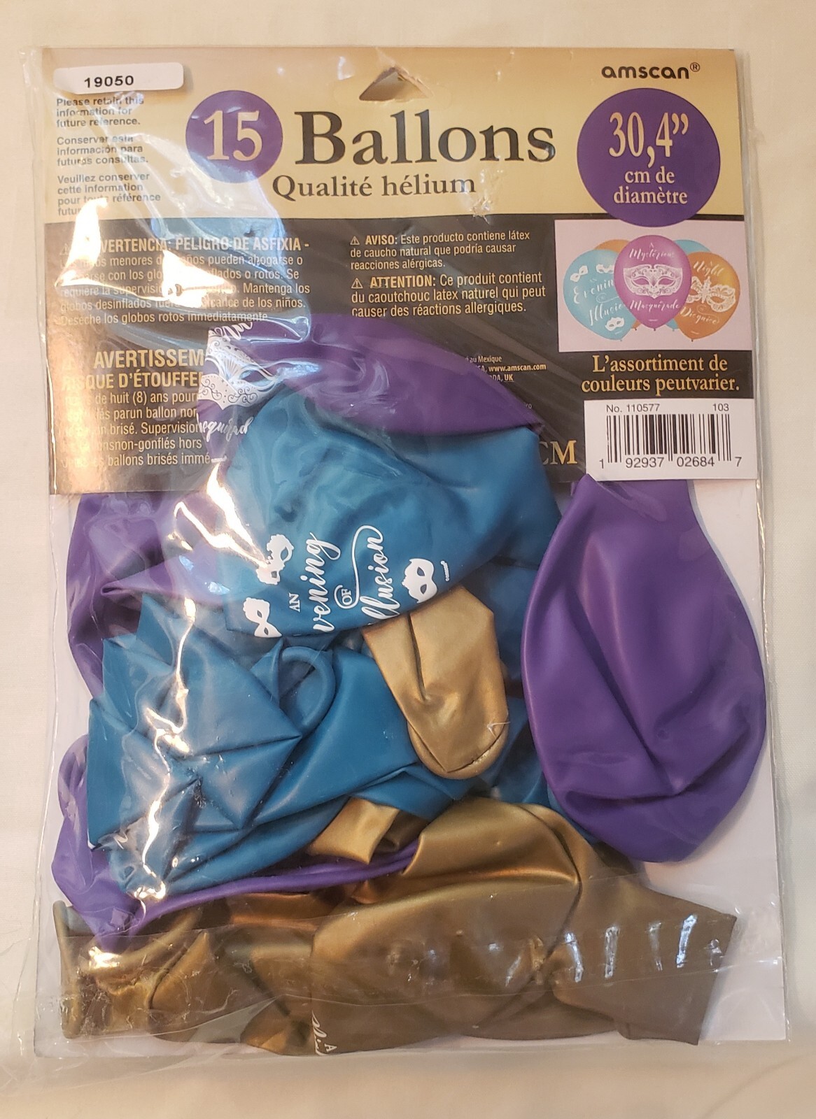 15 Mardi Gras Mask Balloons Masquerade Halloween Party Decor