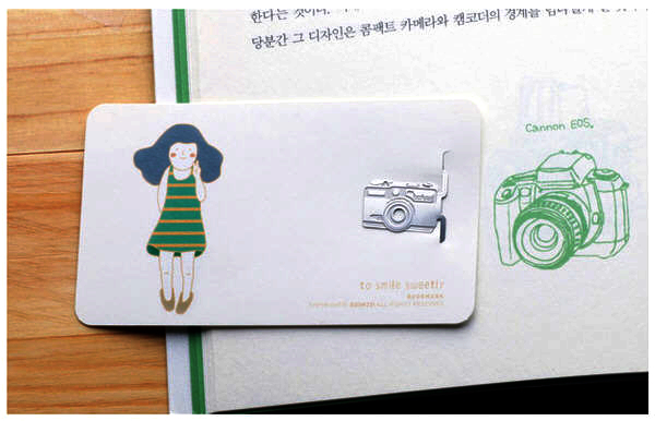 CAMERA Cute Silver Color Little Stainless steel Bookmark Decals – Perfect gift