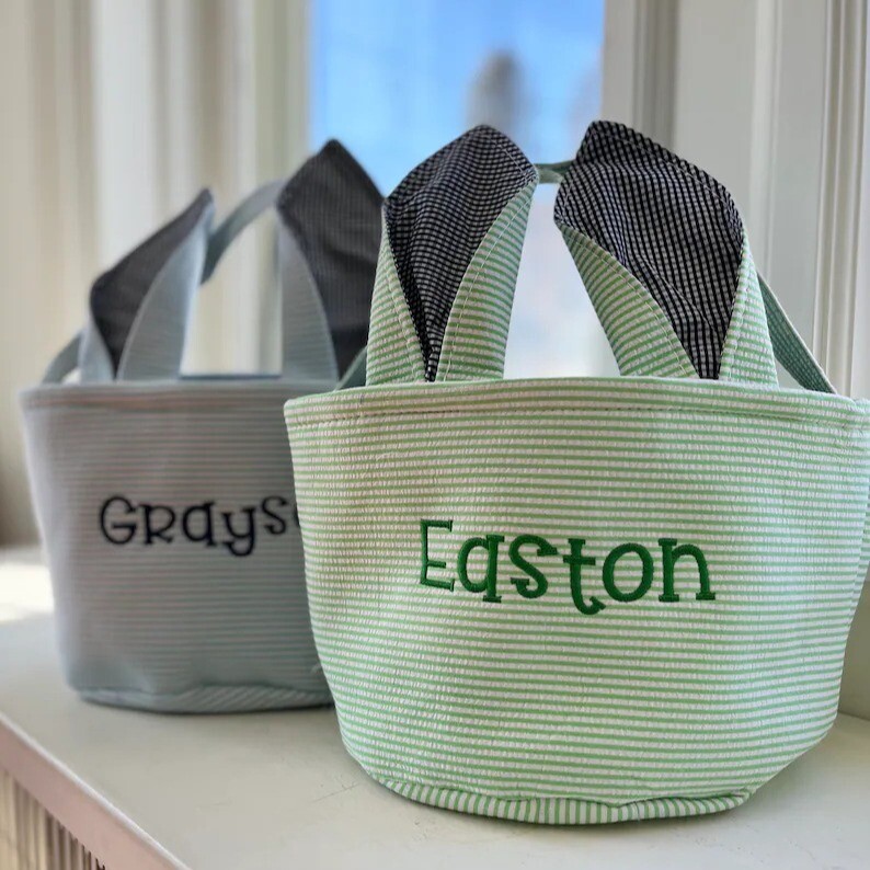 Personalised Easter Basket Egg Bags Tote Handbag Custom Text Girls Boys Gift AU
