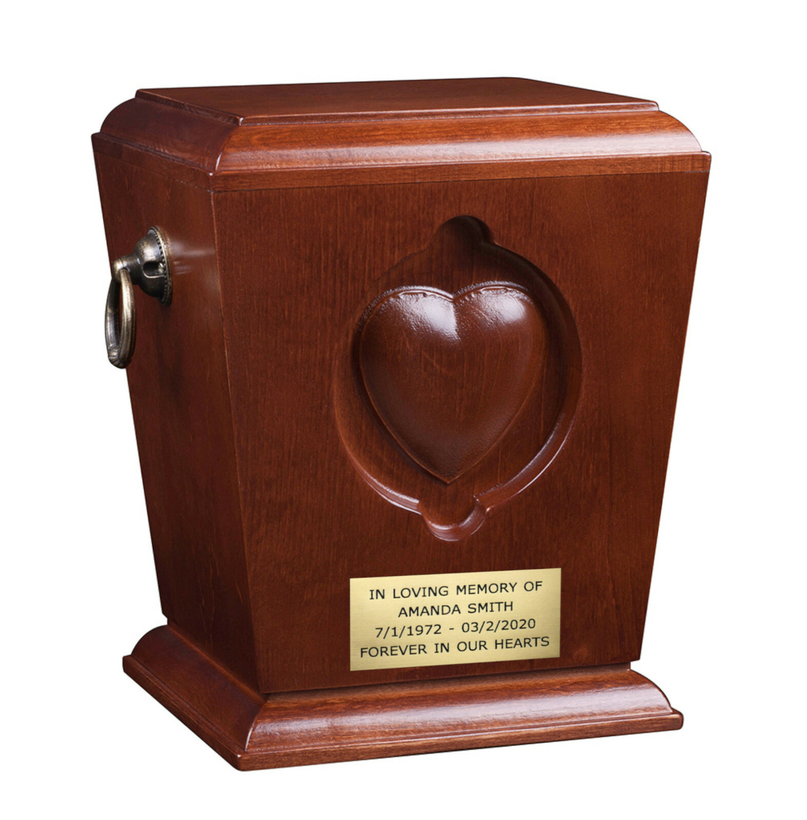 Solid wood Cremation urn for Adult Unique Memorial Funeral urn for Human Ashes