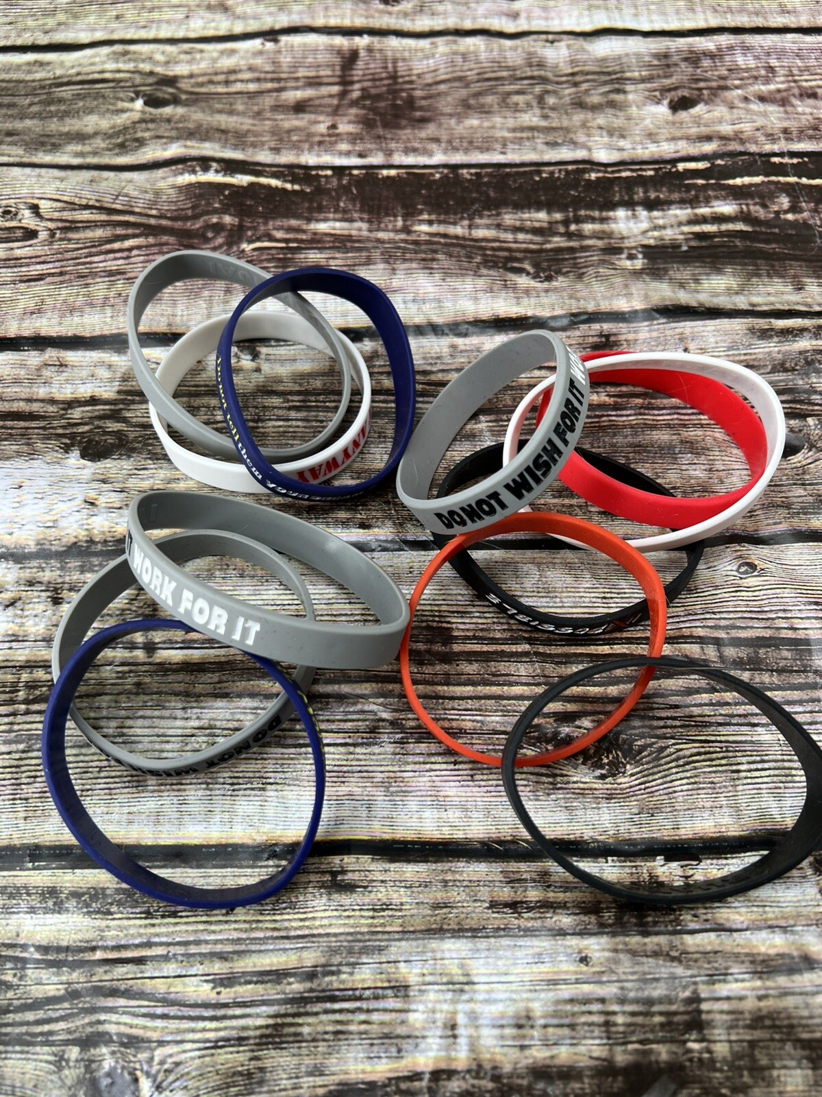 12 Pack Motivational Wristbands for Men, Women & Teens, 12X8” Silicone Bracelets