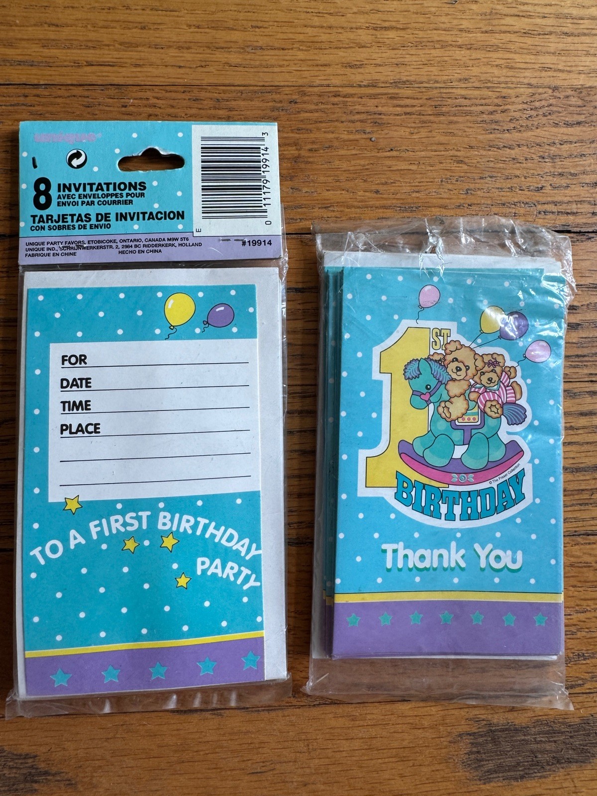 Vintage New Baby’s First Birthday Invitations and Thank You