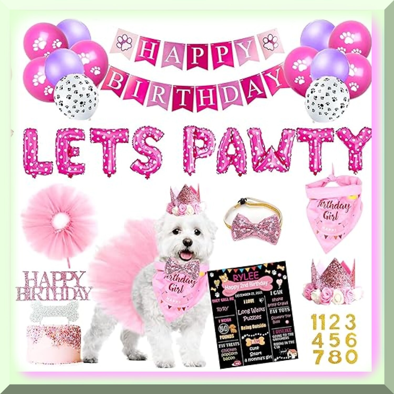 Dog Birthday Decorations and Balloons Pack