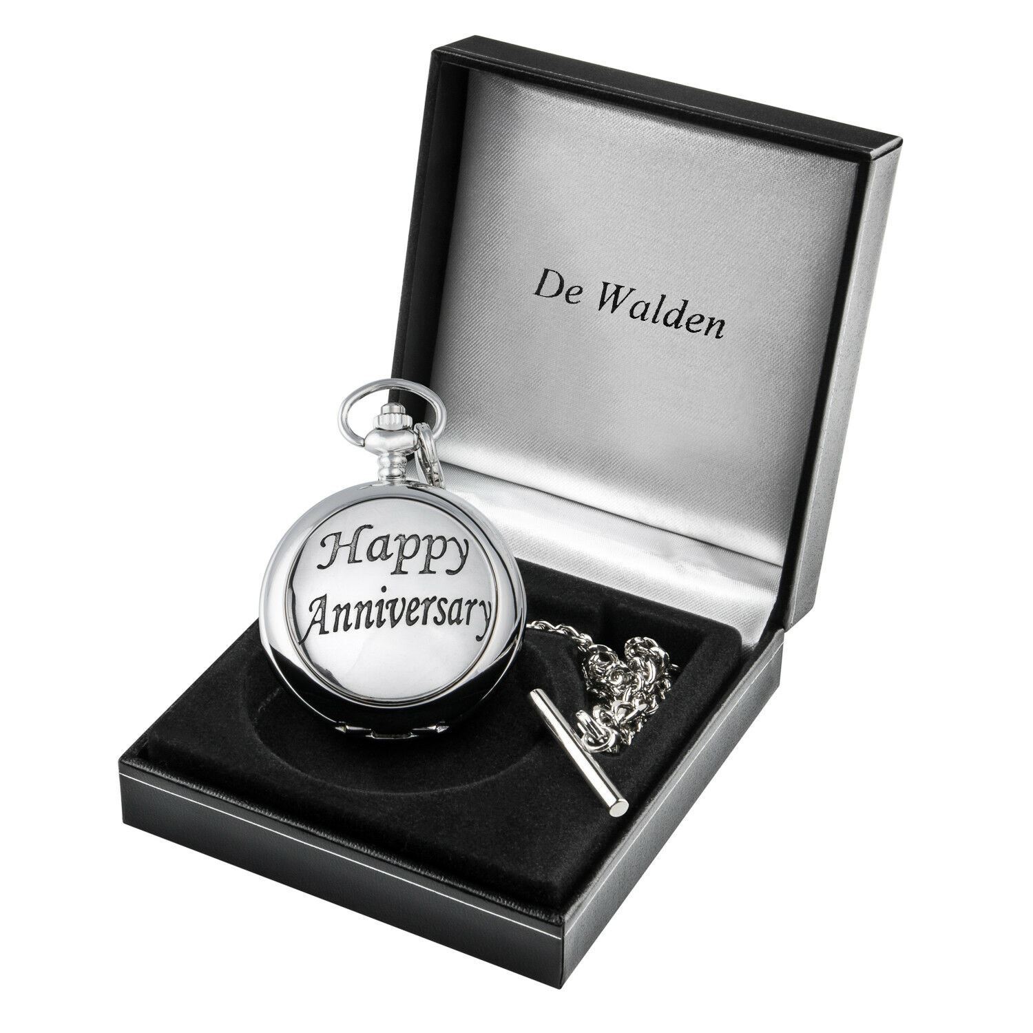 Personalised Mens Wedding Anniversary Pocket Watch in a Gift Box 25 30 40 Years