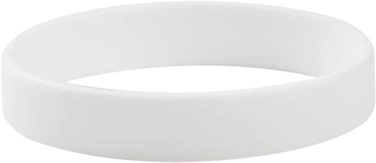 White Rubber Bracelets, Solid Color Silicone Wristband Waterproof Casual Kid