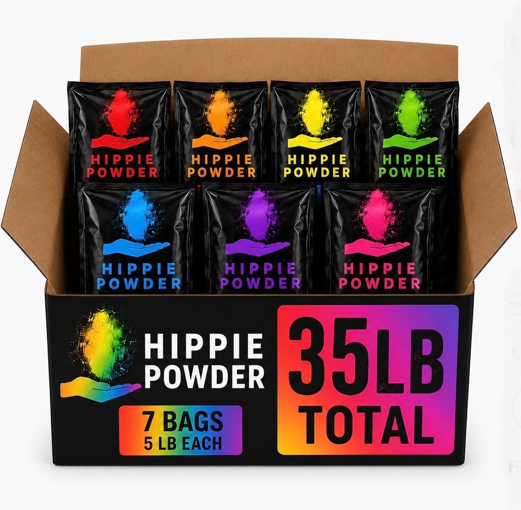 Color Powder 7 Pack 5lbs/ea. of Pink Orange Yellow Green Blue Purple Red