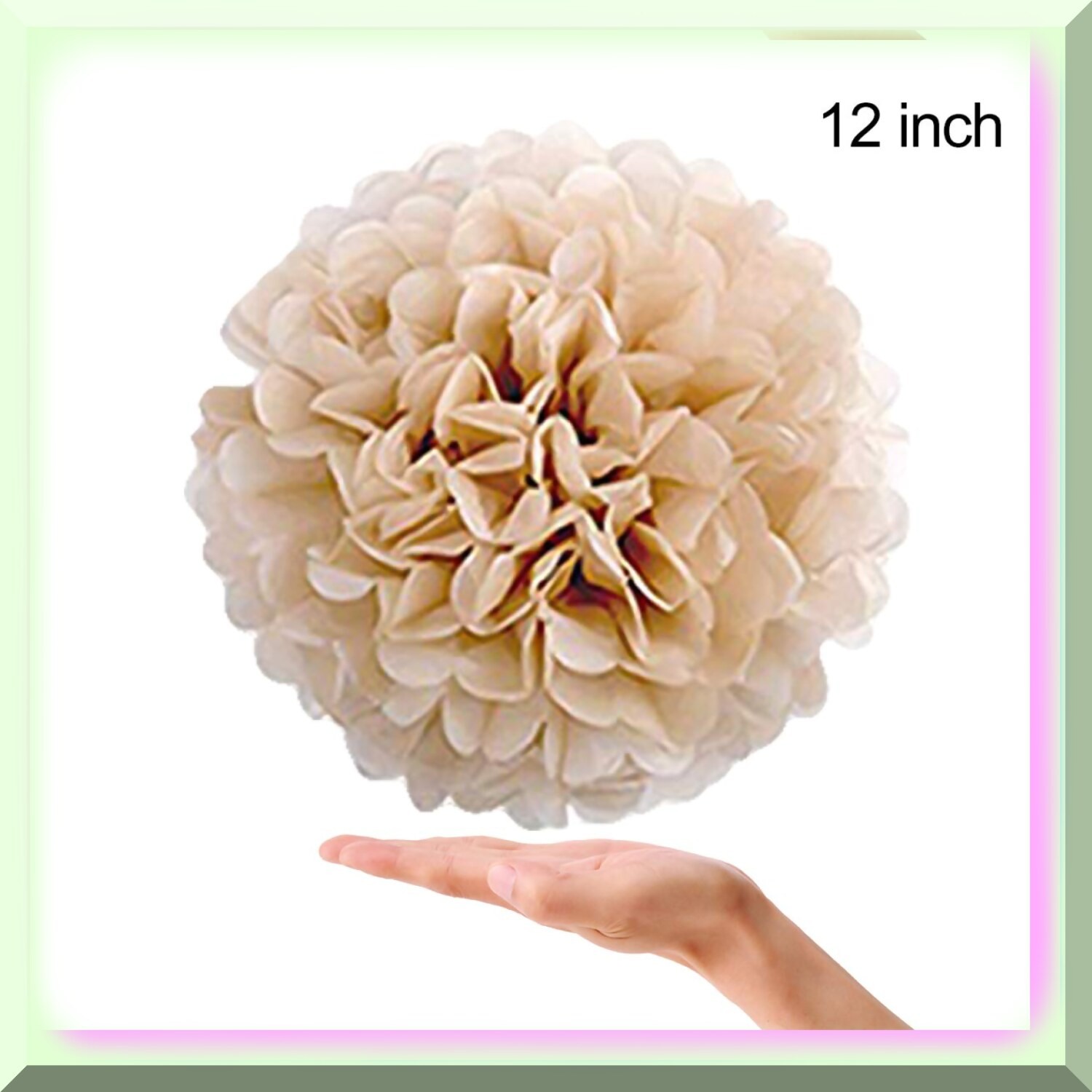 Set of 22 Champagne, Ivory, White, Peach Tissue Paper Pom Poms