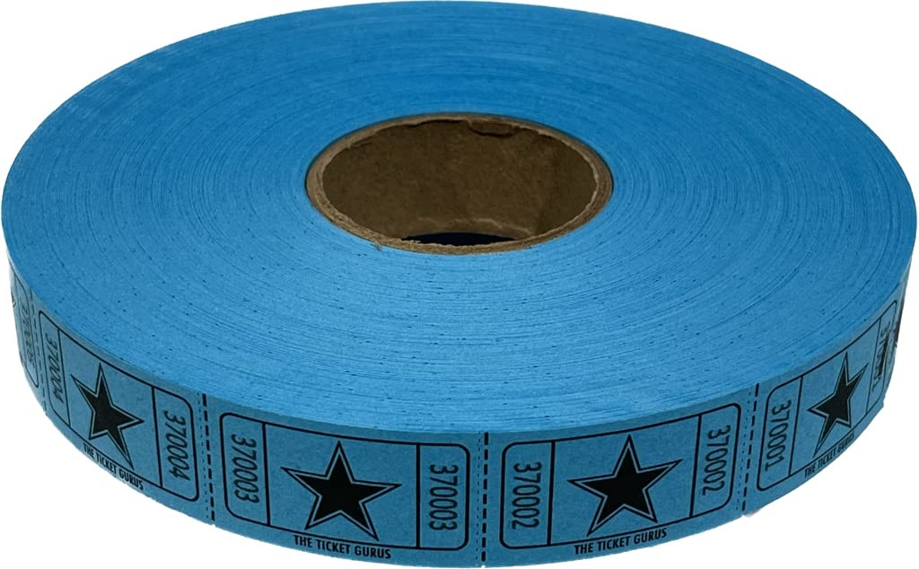 Star Raffle Tickets Single Roll Consecutively Numbered 2000 Count 4 Rolls Kit