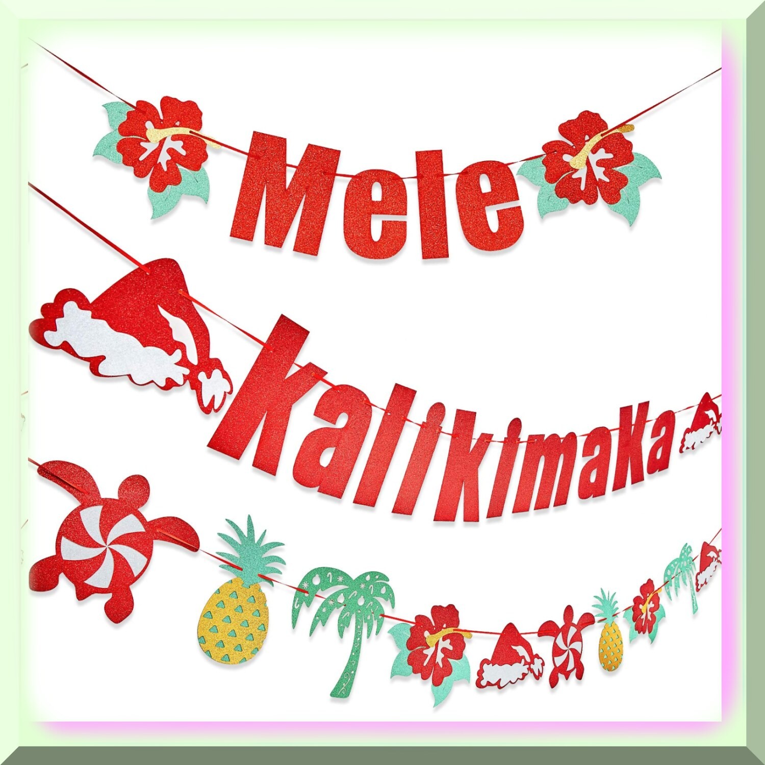Hawaiian Holiday Banner Set for Family Home