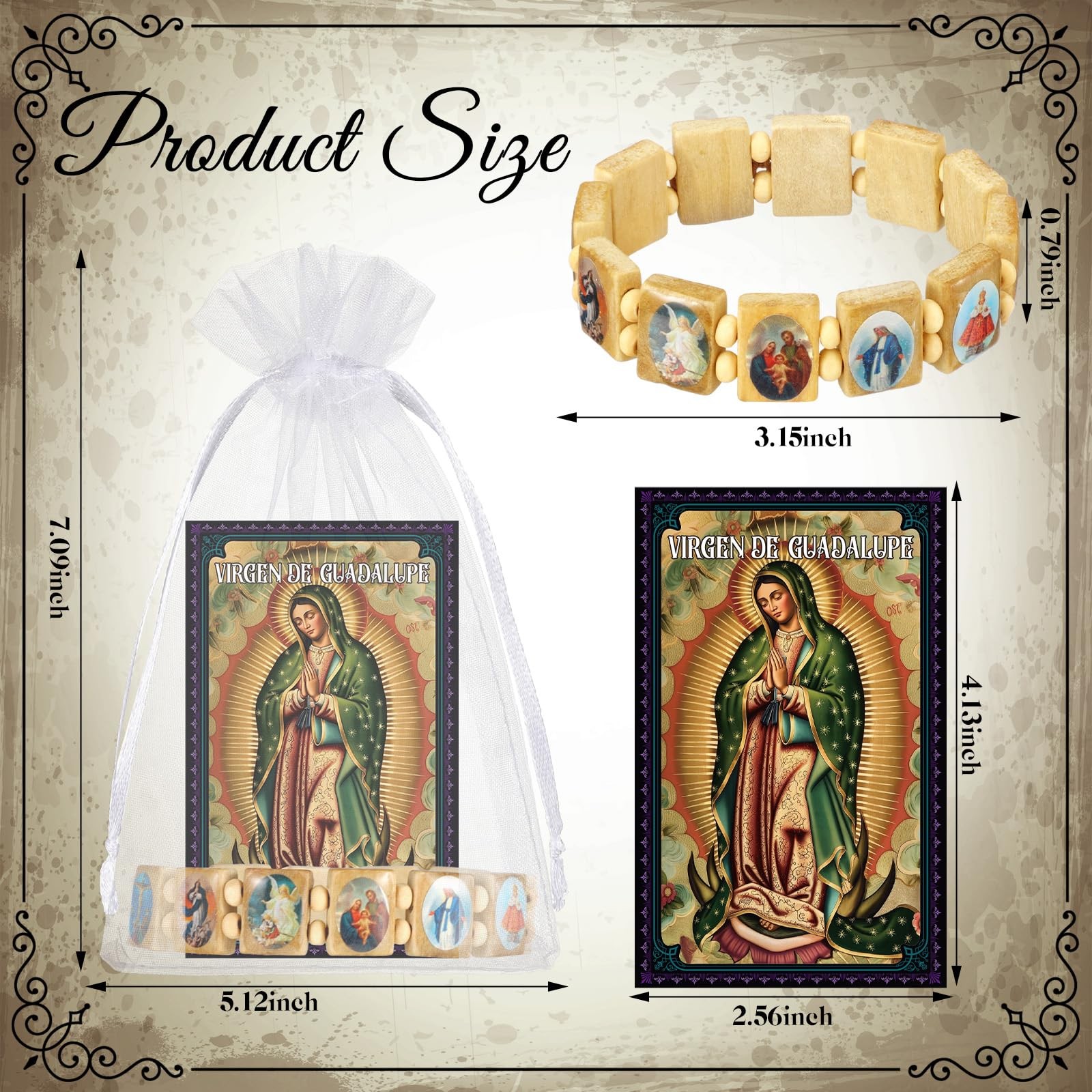Huquary 30 Pcs Catholic Gifts Set Saint Prayer Cards Holy multicolor