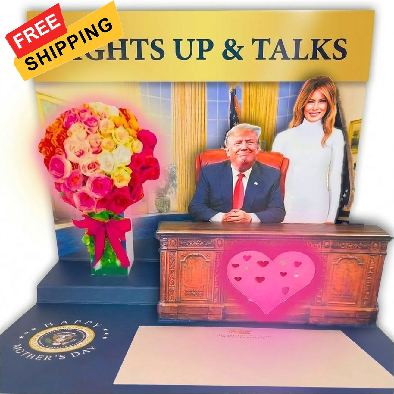 Talking Donald Trump Mothers Day Card – Plays Trump’s 5×7 inches, Flowers