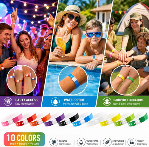 Henoyso 600 Pcs Multicolor Plastic Wristbands for 9.84 inches,