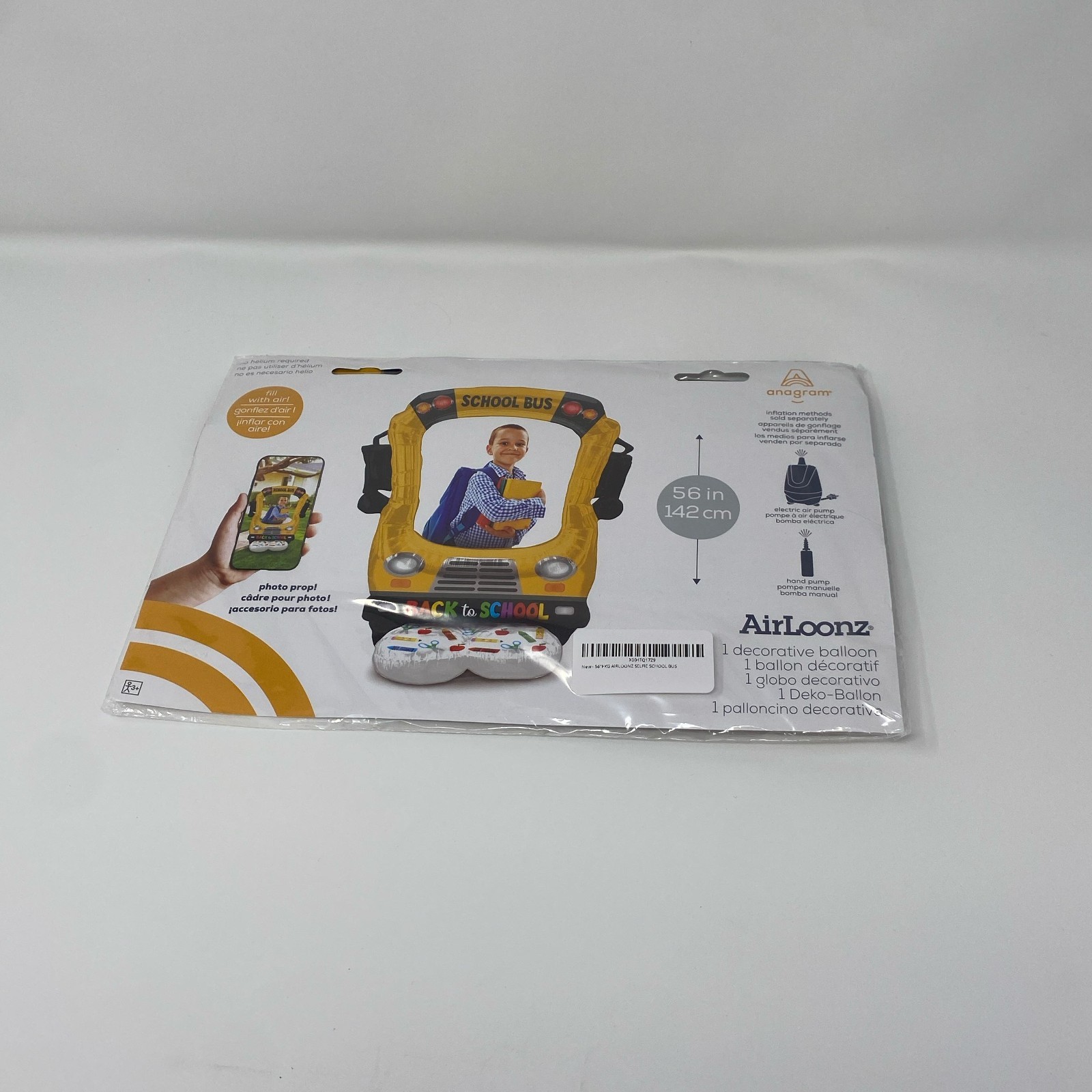 Anagram AirLoonz 56″ Selfie School Bus Foil Balloon Photo Prop – Yellow