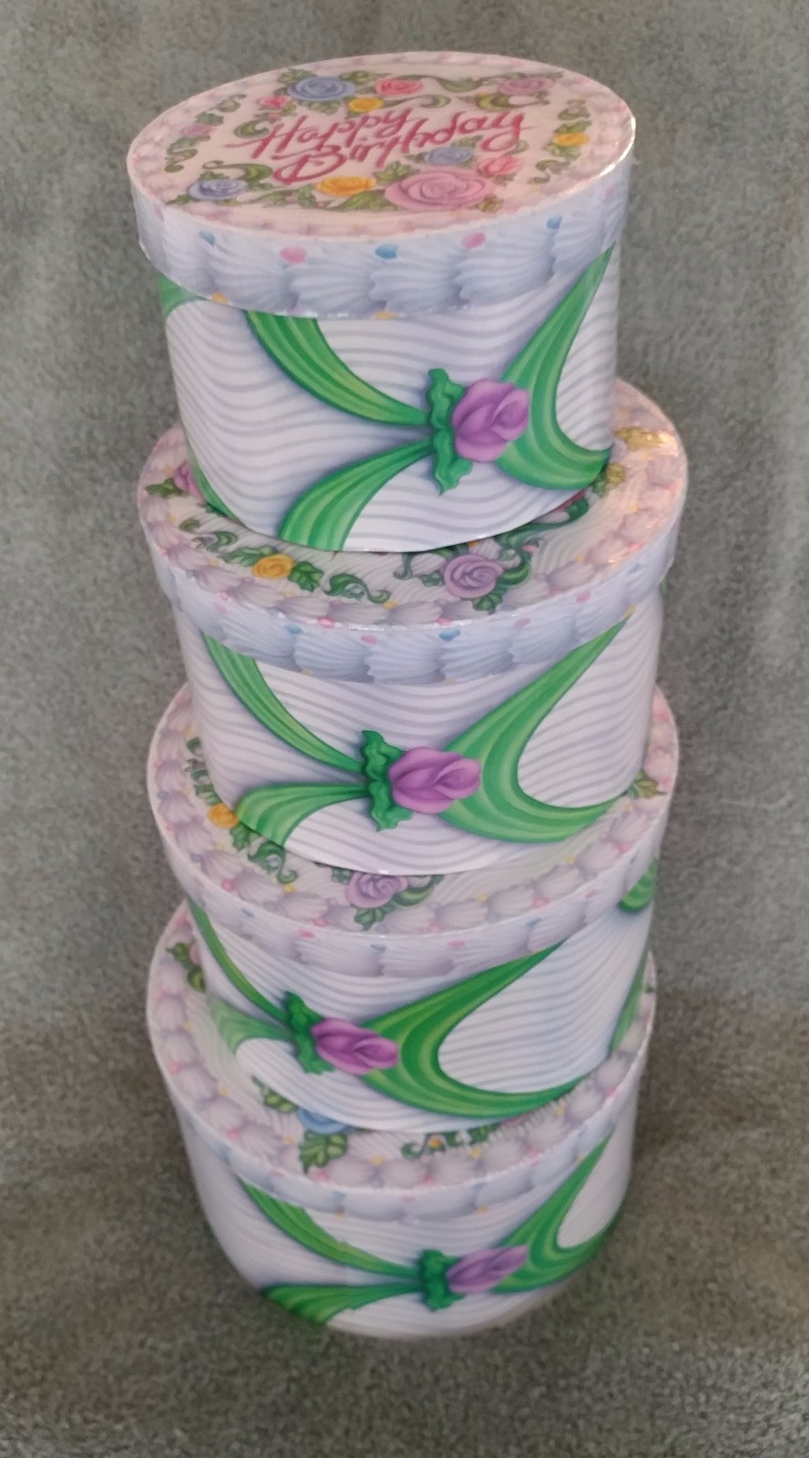 FREE Happy Birthday Gift Money Hat Box Set of 4 Boxes NEW Hard to Find Unusual