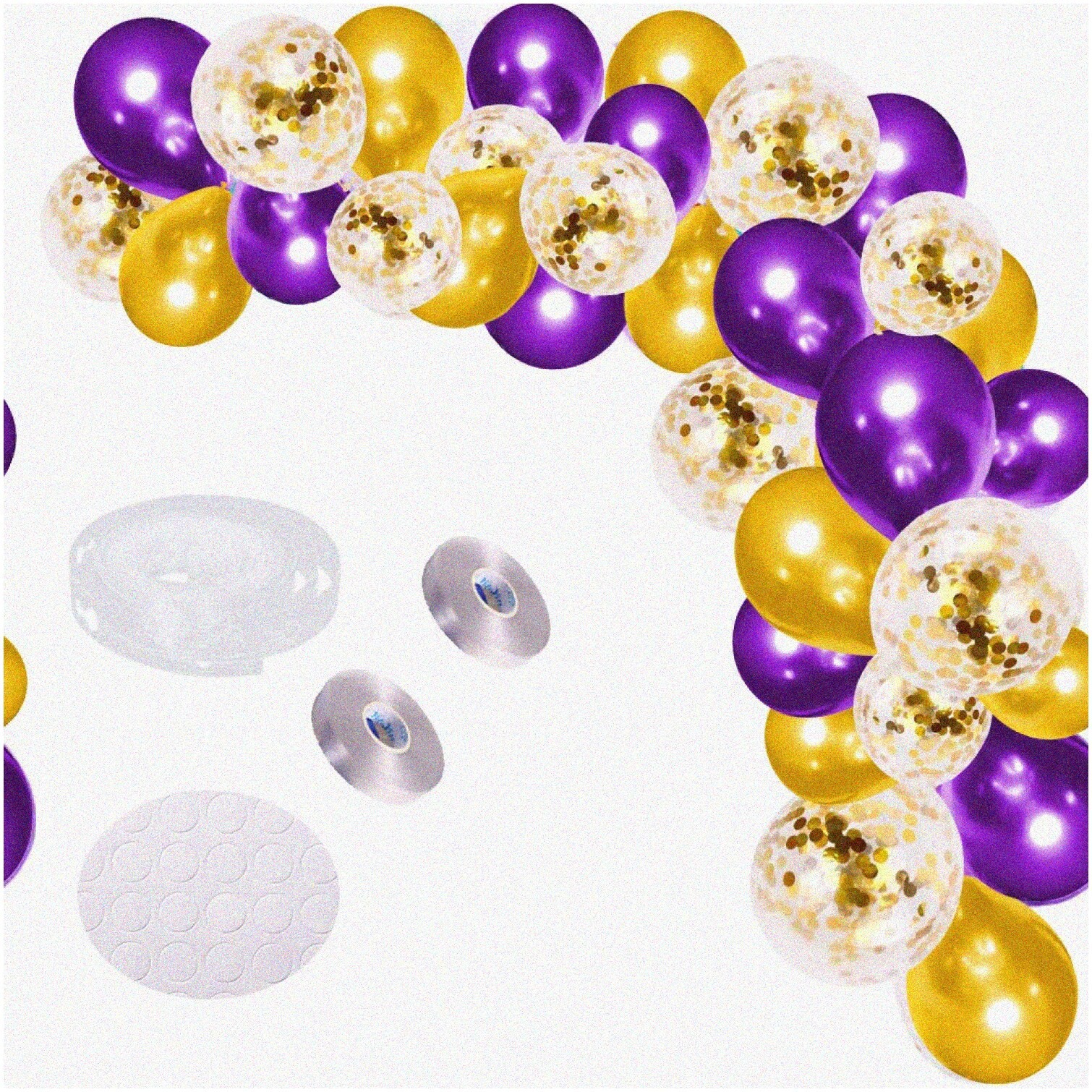 Purple and Gold Balloon Garland Kit