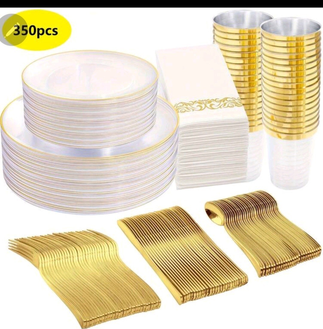 Plastic Party Plates Dinnerware Set