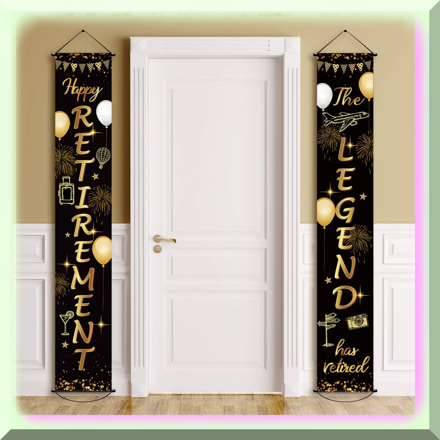 Retirement Door Banner 71×12 Fabric Reusable