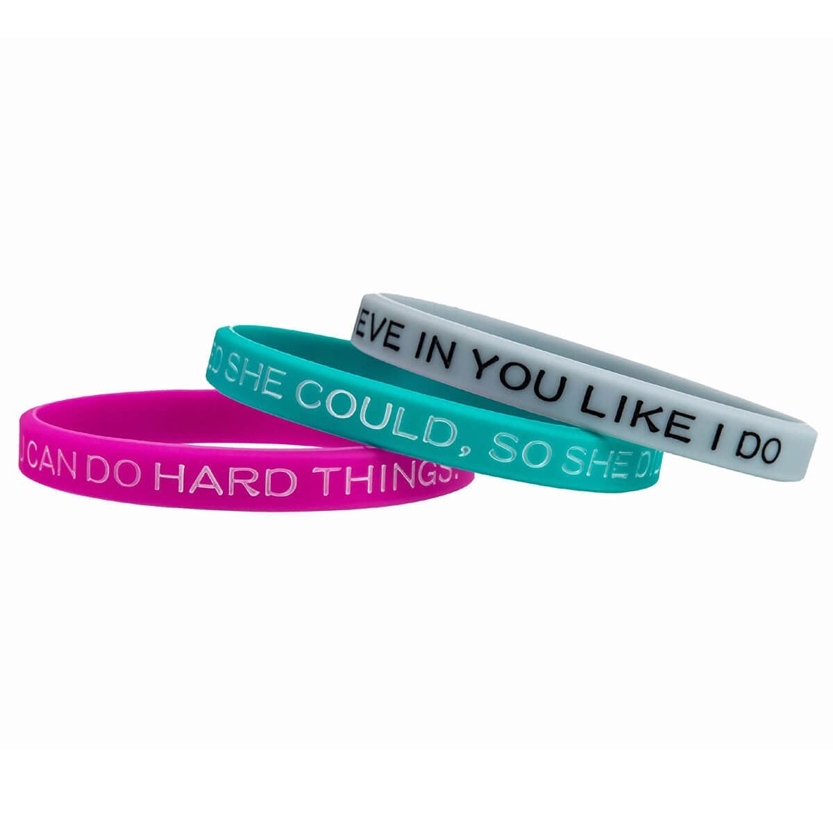 Inspirational Silicone Bracelets for with Motivational Engraved Mantra – Posi…