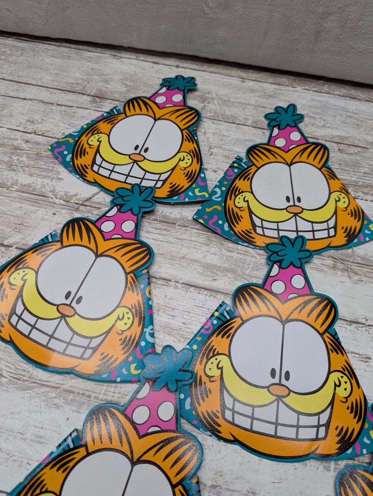 Vintage Garfield Birthday / Party Hats Lot Of 8- 70’s