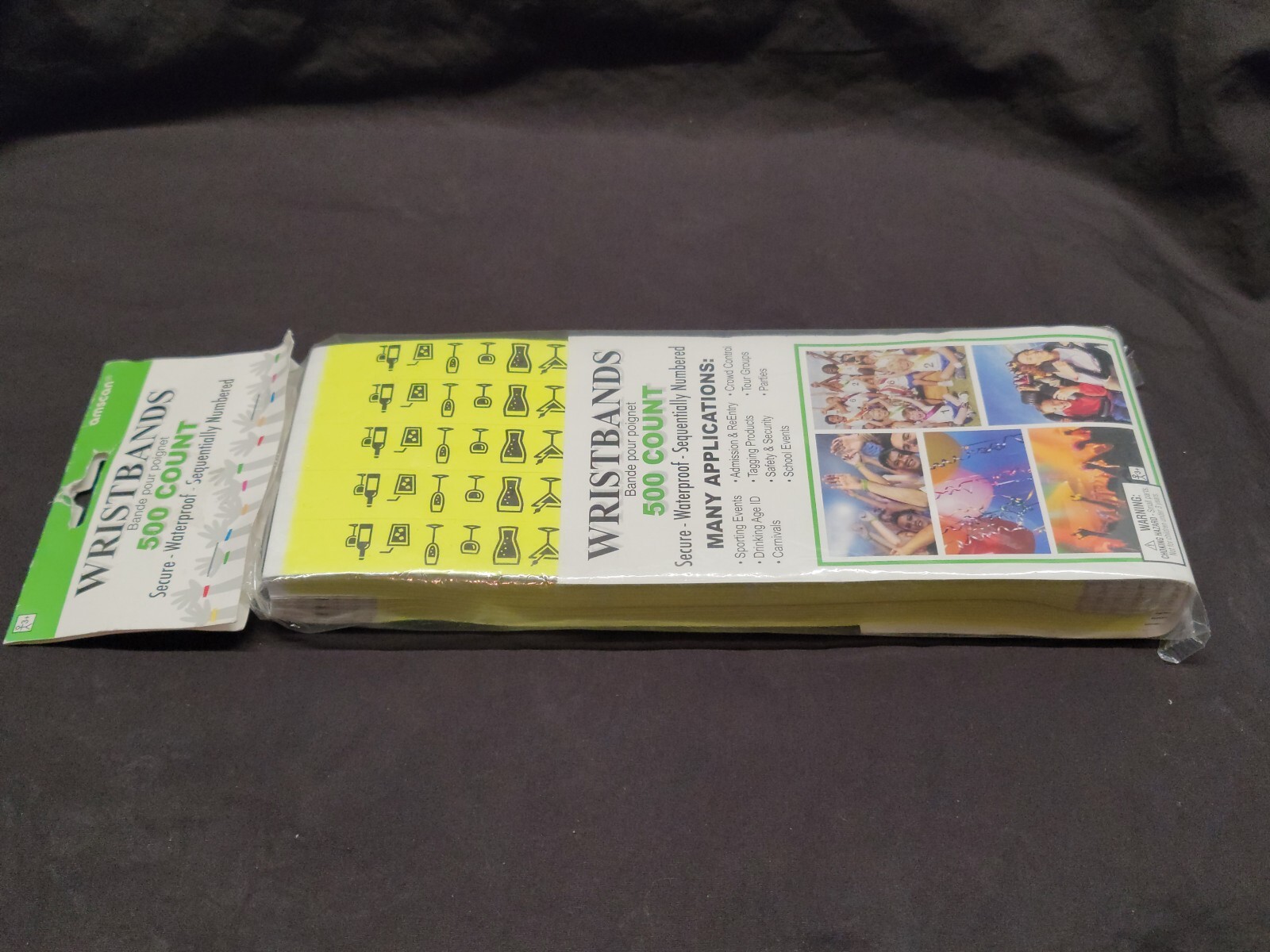 Amscan Yellow Wristbands 500 Count Drinking Age Verified New