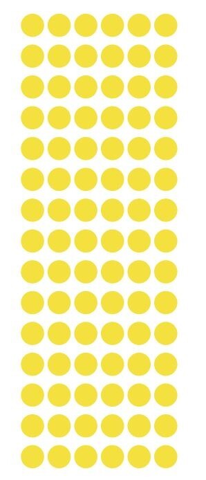 1/2″ Light Yellow Dots Round Vinyl Color Code Inventory Stickers Half Inch Dot