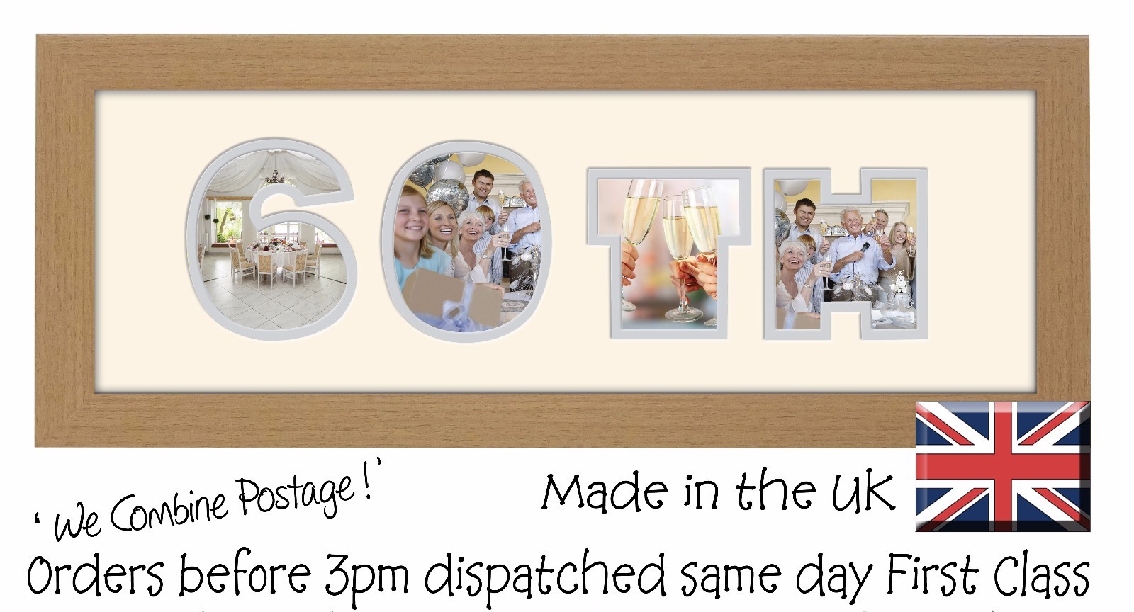 60th Birthday Photo Frame Gift Diamond Wedding by Photos in a Word