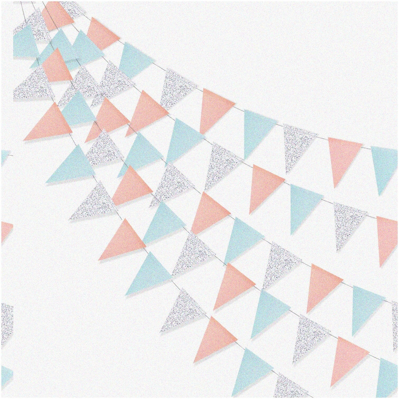 Pastel Glitter Triangle Flag Hanging Decoration Set