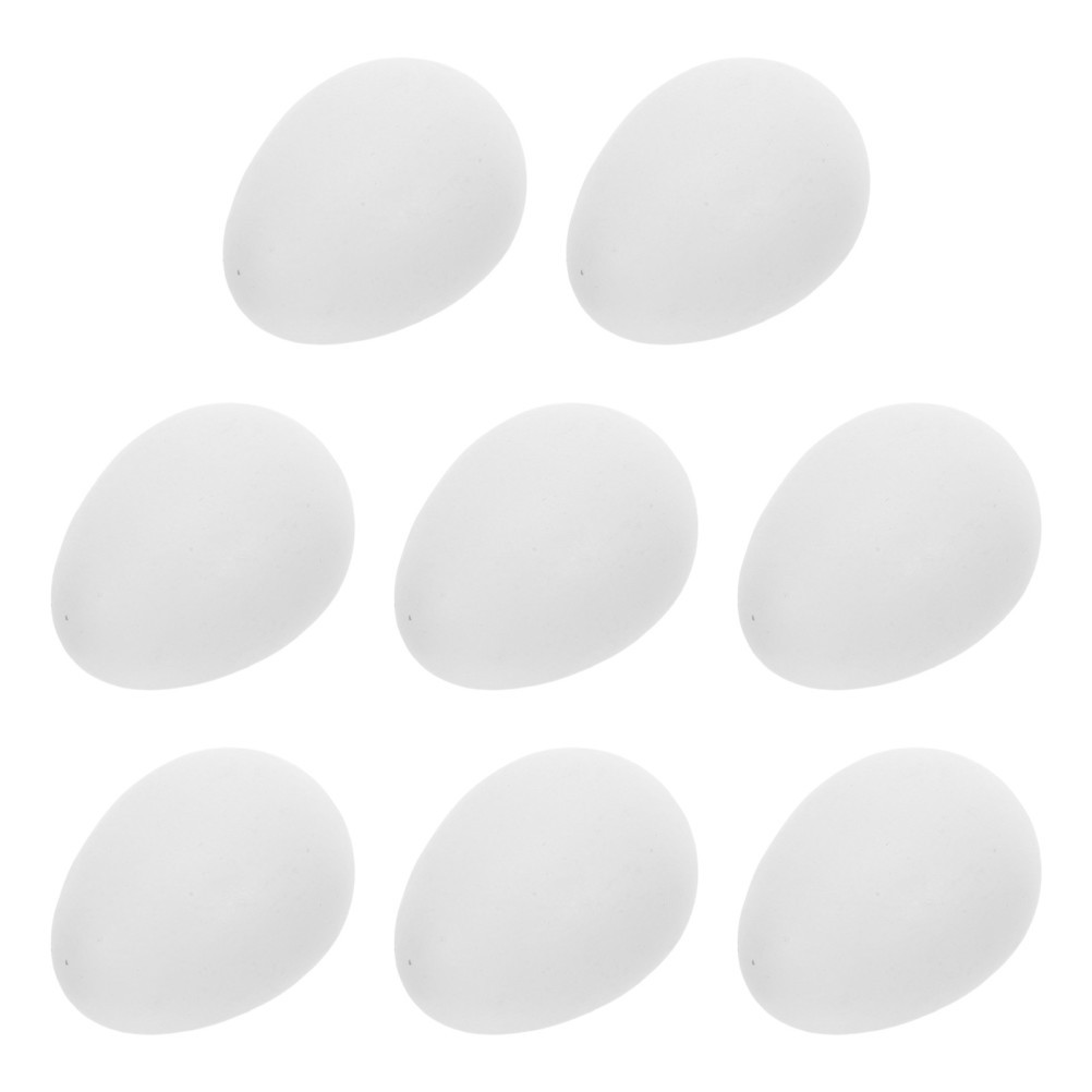 8Pcs White Wooden Easter Eggs for DIY Painting Durable Faux Egg Crafts