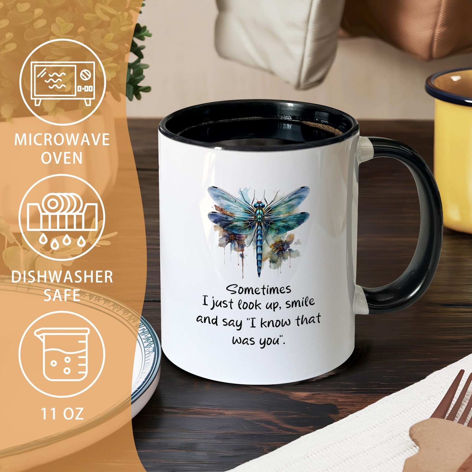 Memorial Dragonfly Coffee Mugs – Dragonfly Gifts for Women Coffee Teacup, Sym…