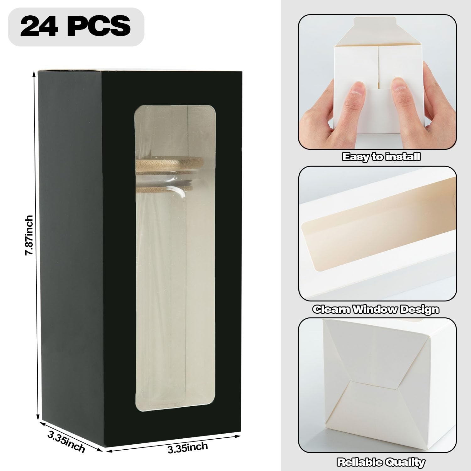 HXCHYI PACK 24 Pcs Tumbler Gift Box with Ribbon, Perfect for 12oz 16oz 20oz S…