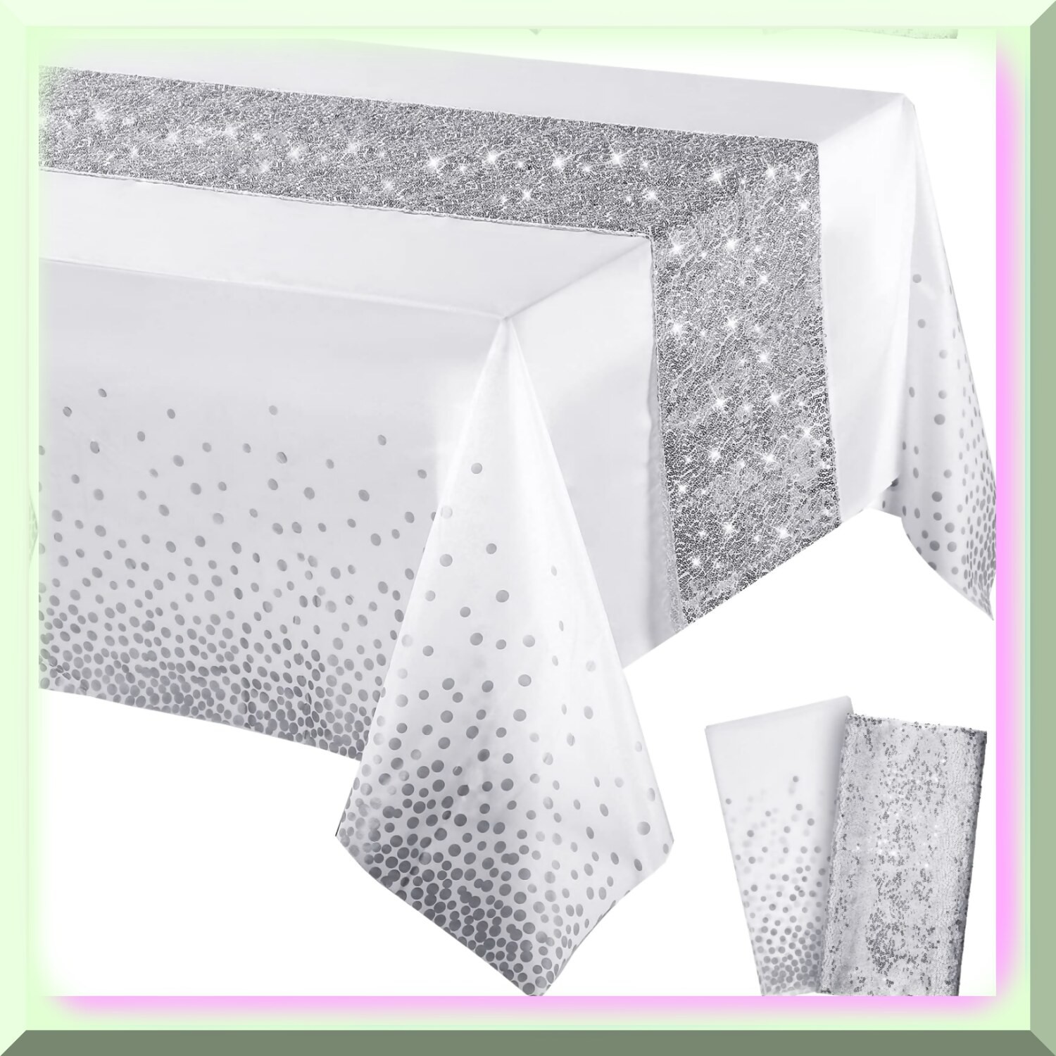 Polka Dot Confetti Table Setting Kit Waterproof Easy Clean