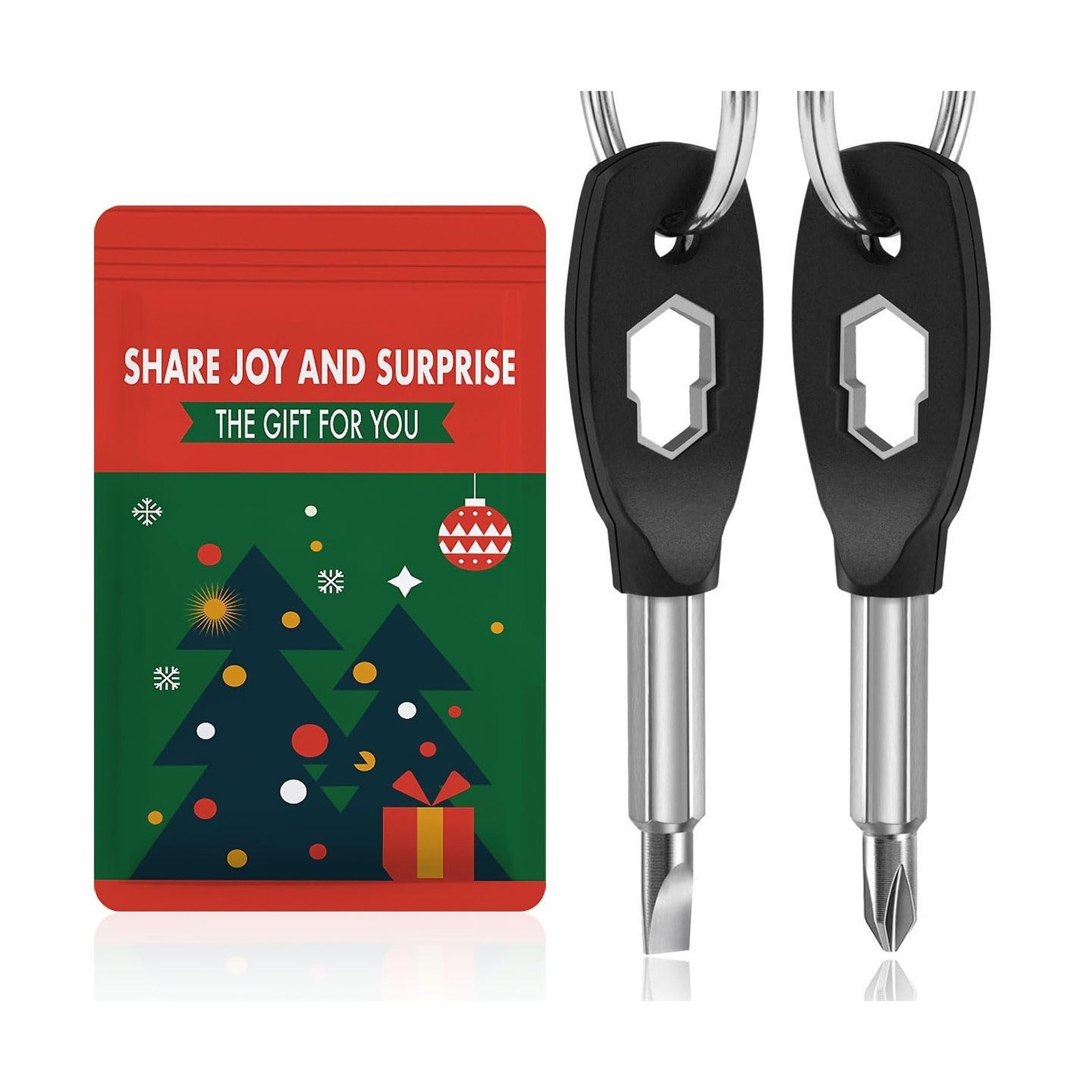 Stocking Stuffers for Men, AOGUU 6-in-1 Keychain Screwdriver Bit with Flathea…
