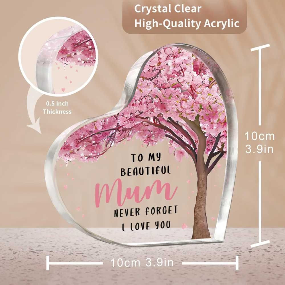 Love Heart Acrylic Decor Gift for Mom Mother’s Day 10X10CM