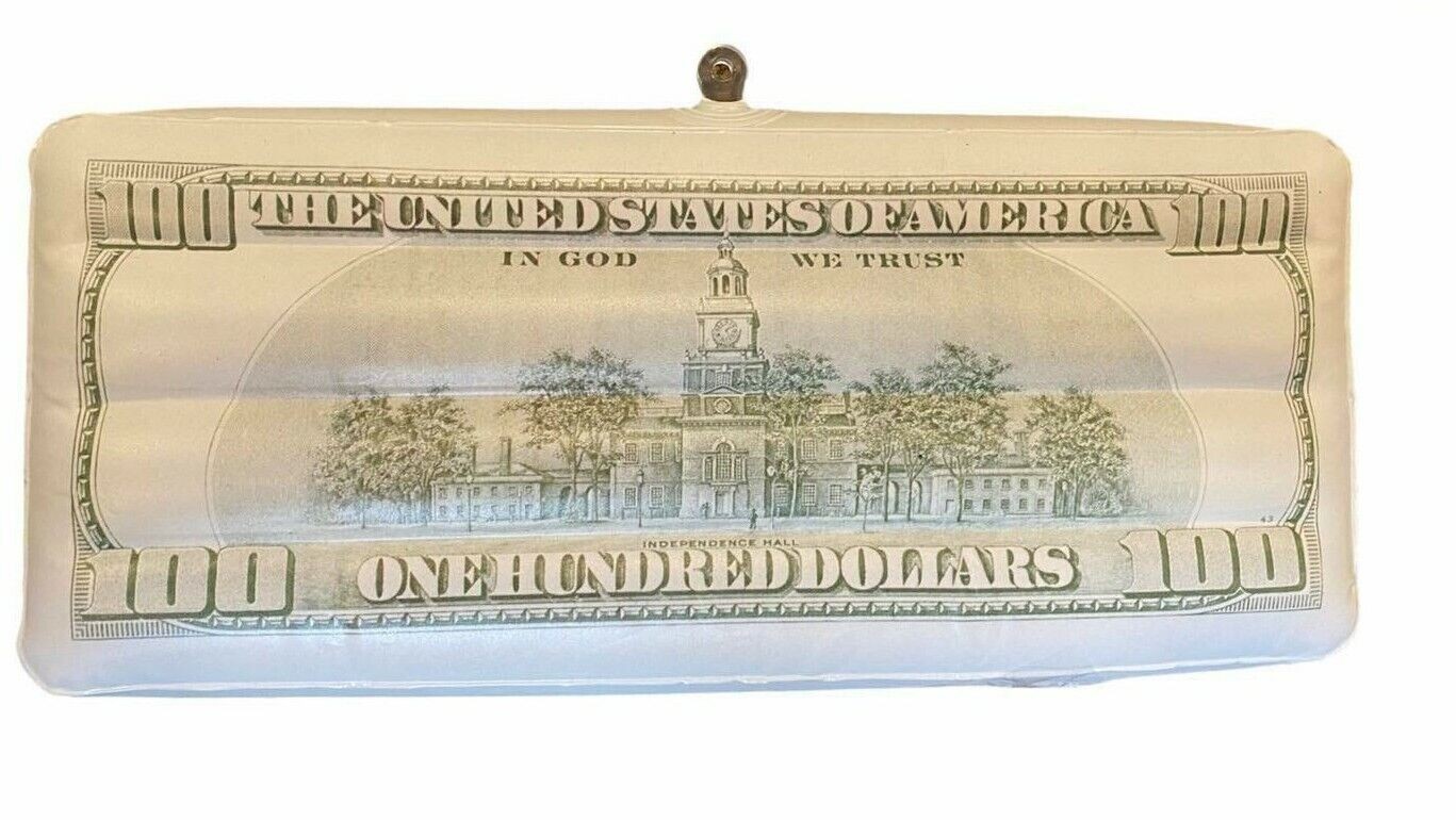 2 Jumbo Inflatable $100 Hundred Dollar Money Bills ~ Party Gag Joke Toy Favors