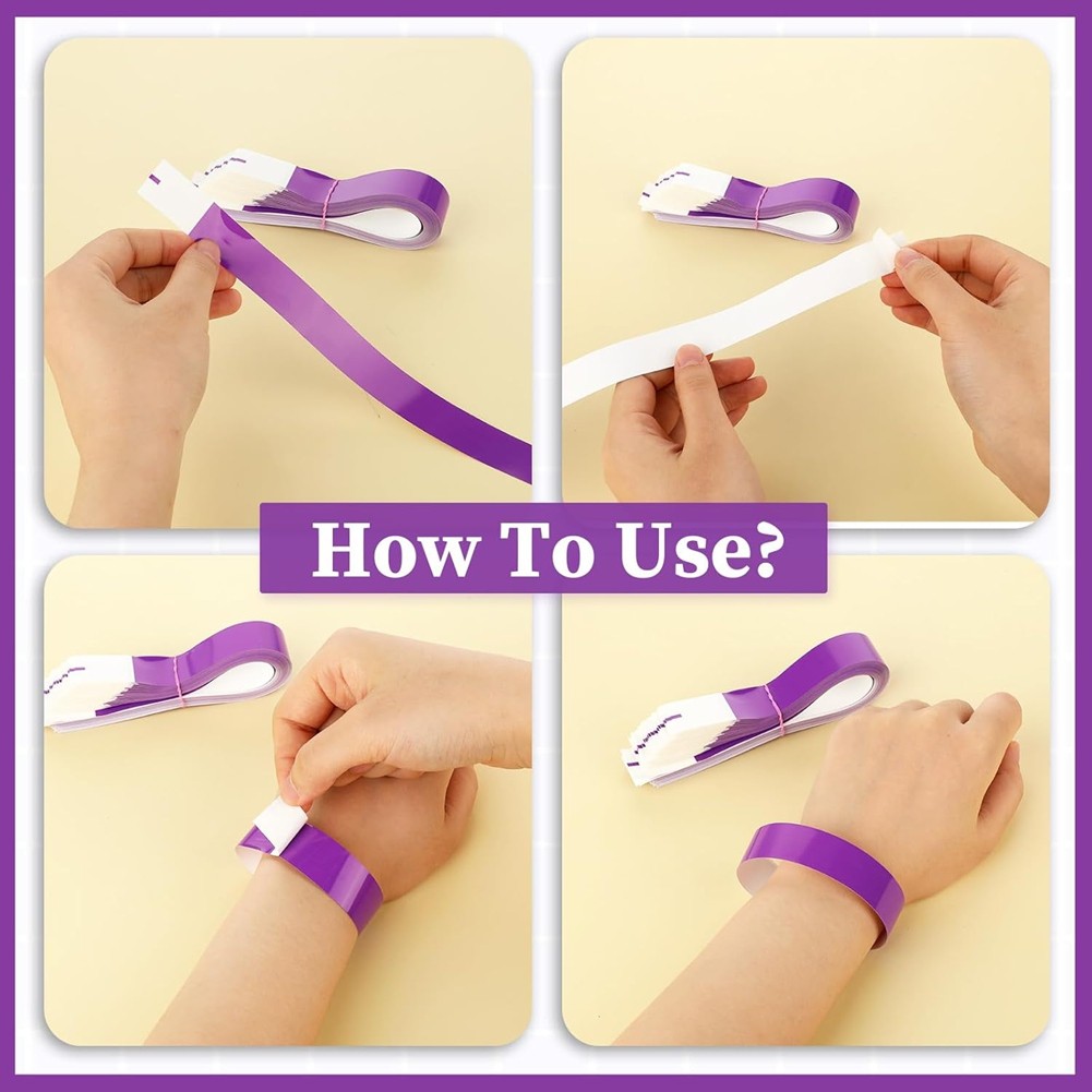 Bands for Events,200Pcs Party Wrist Bands Self-Adhesive Event Wristband9838