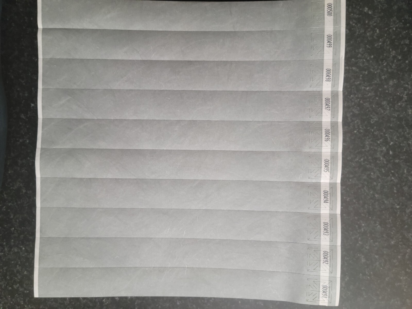 500 1″ SILVER TYVEK WRISTBANDS, PAPER WRISTBANDS, FREE SHIP IN USA