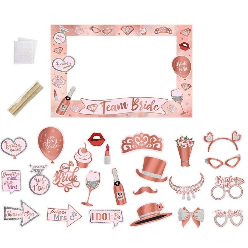Wedding Decoration Team Bride Photo Booth Props Hen-Party Paper Frame Photo Prop